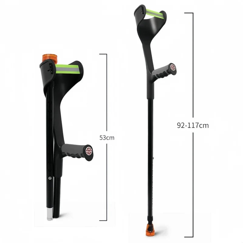 Lightweight Adjustable Forearm Crutches for Adults Foldable Elbow Crutch with Aluminum Cane With Cuff Suitable For Walking