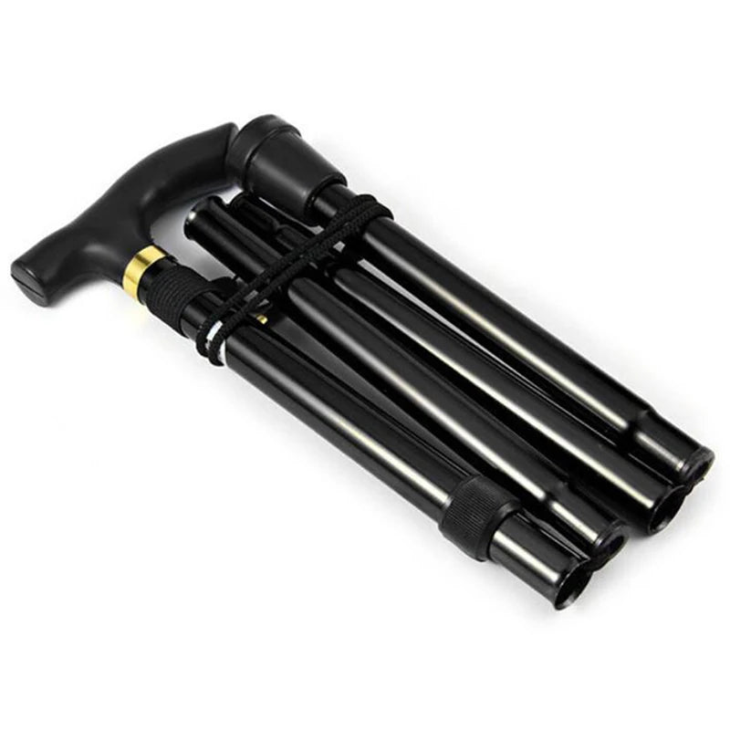 Multifunction Walking Stick Trekking Poles Telescopic Fold Crutches Hiking Stick Crutch Elderly Metal Stick Walking Cane Outdoor