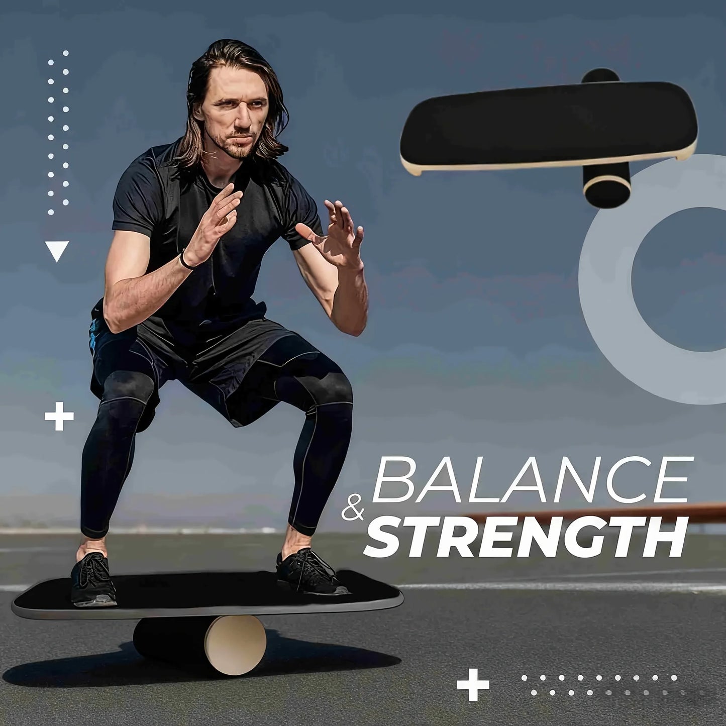 Balance Board Exercise Trainer, Surf Training Board, Improves Core Strength and Balance Control. Colorful Non-slip Surface,