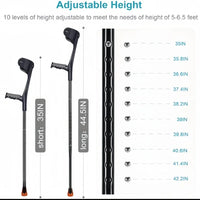 Lightweight Adjustable Forearm Crutches for Adults Foldable Elbow Crutch with Aluminum Cane With Cuff Suitable For Walking