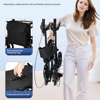 Walking Aid For The Elderly Rehabilitation Walker Anti-Fall Adjustable Folding Walking Rollator Carts With Arm Support Walker