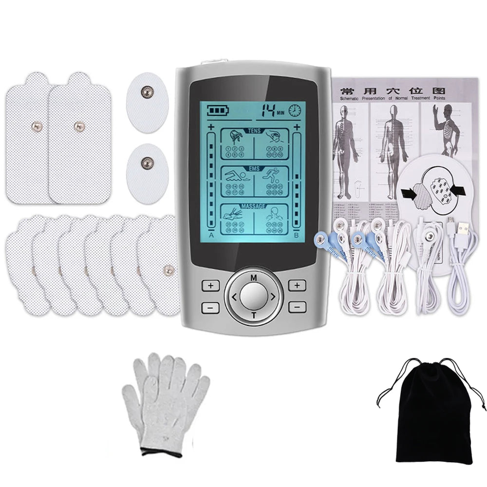 Professional Electric Body Massager 36 Modes Tens Unit EMS Muscle Electrostimulator Neck Back Foot Hand Leg Relax Pain Relief