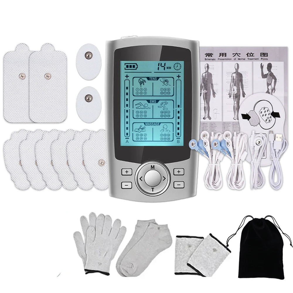 Professional Electric Body Massager 36 Modes Tens Unit EMS Muscle Electrostimulator Neck Back Foot Hand Leg Relax Pain Relief
