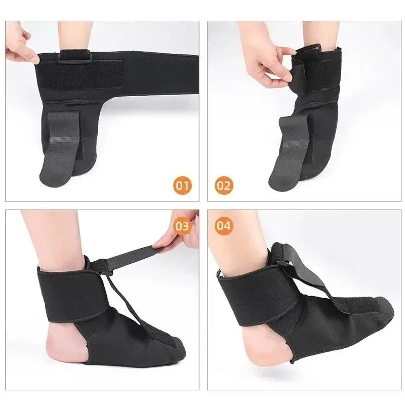 Adjustable Plantar Fasciitis Night Foot Splint Drop Orthotic Brace Elastic Dorsal Night Splint Foot Rehabilitation Stretch Strap
