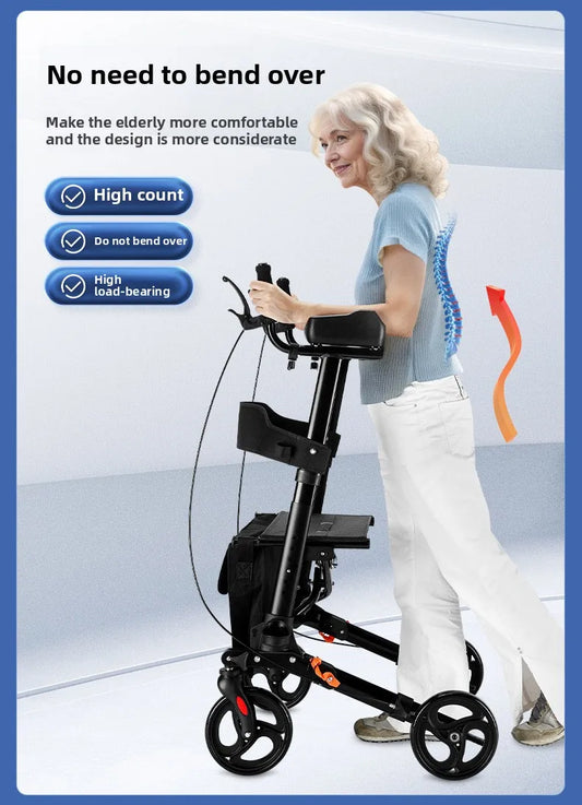 Walking Aid For The Elderly Rehabilitation Walker Anti-Fall Adjustable Folding Walking Rollator Carts With Arm Support Walker