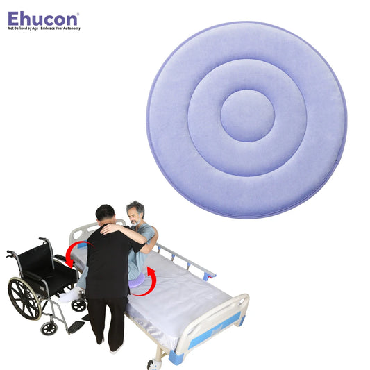 Ehucon 360° Swivel Seat Cushion for Elderly，Rotating Cushion for Wheelchair/Bed/Car, Pressure Relief Transfer Assist Pad