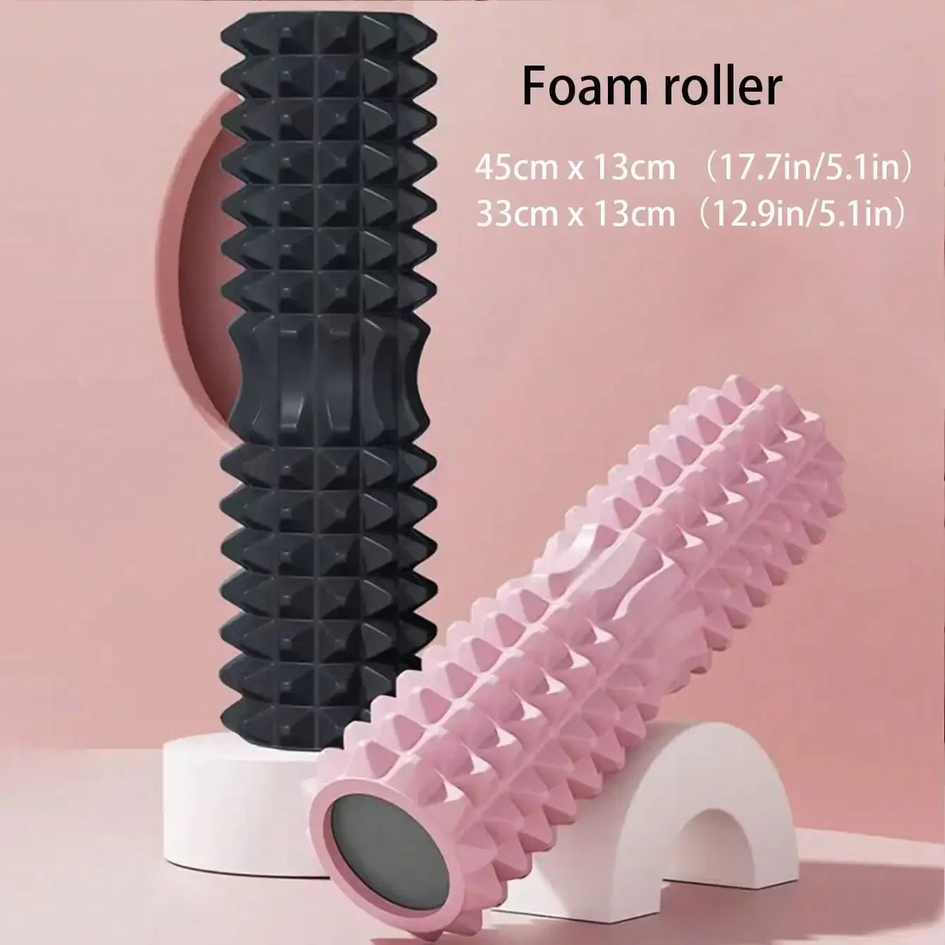 45cm High Density Foam Roller Yoga Column Deep Massage Fitness Equipment Sport EVA Block Muscle Relaxation Pilates Gym Exercises