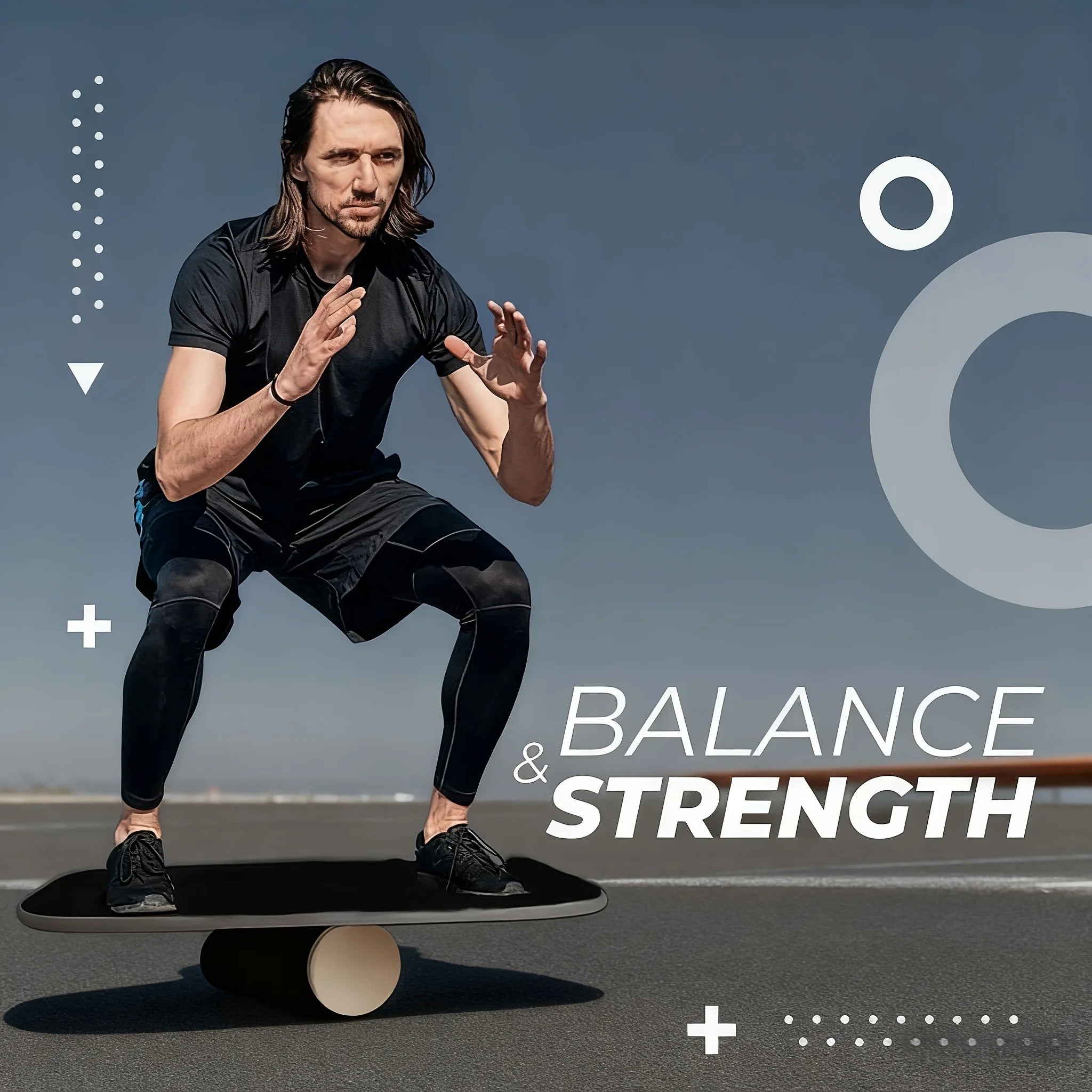 Balance Board Exercise Trainer, Surf Training Board, Improves Core Strength and Balance Control. Colorful Non-slip Surface,