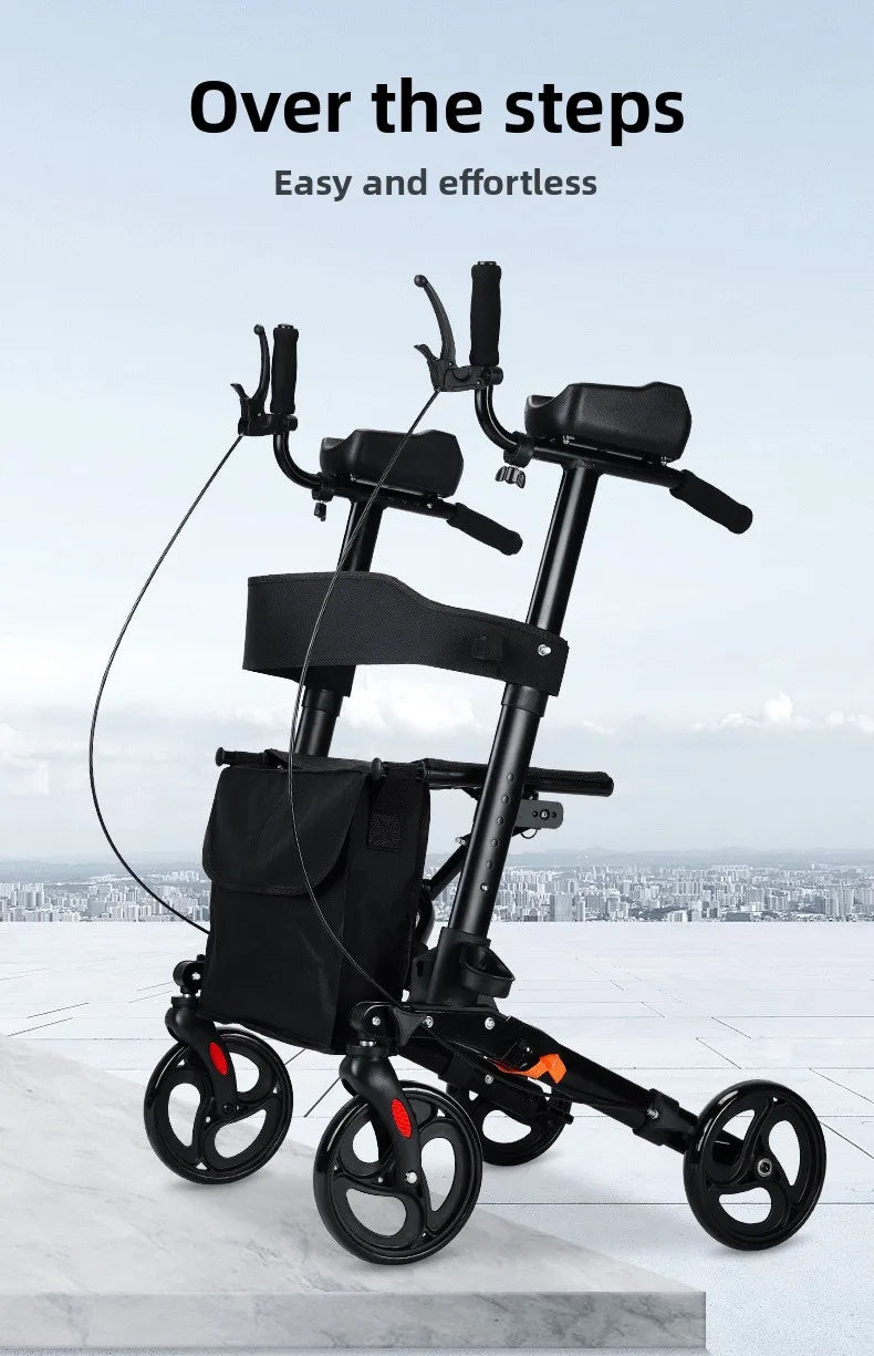 Walking Aid For The Elderly Rehabilitation Walker Anti-Fall Adjustable Folding Walking Rollator Carts With Arm Support Walker