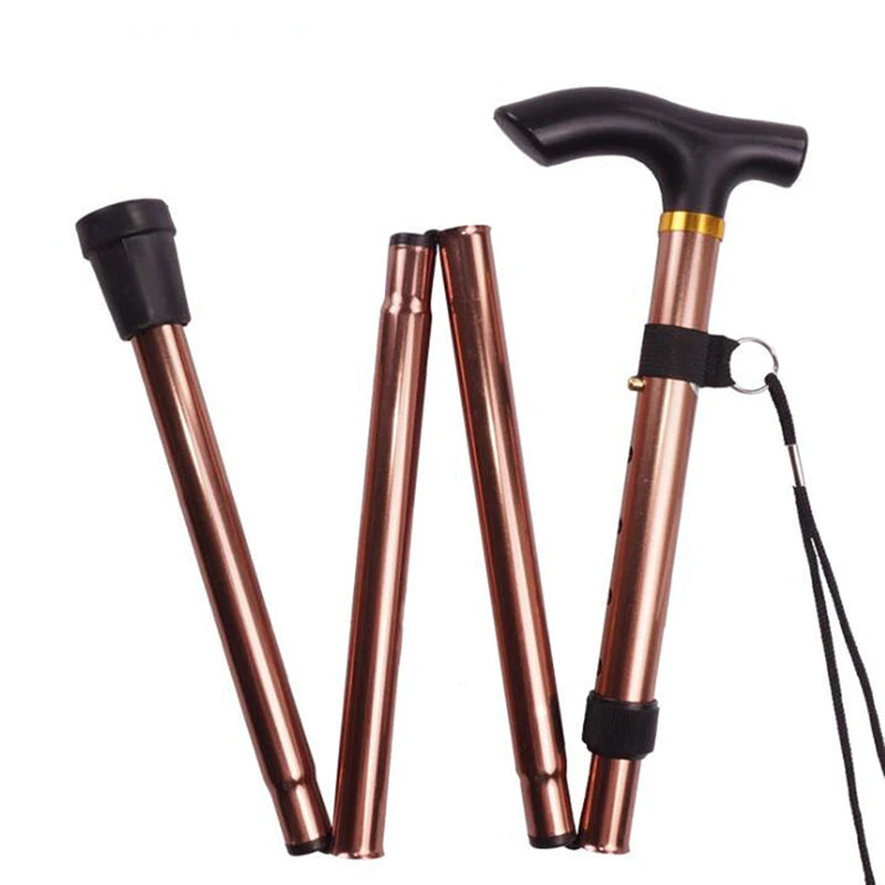 Multifunction Walking Stick Trekking Poles Telescopic Fold Crutches Hiking Stick Crutch Elderly Metal Stick Walking Cane Outdoor