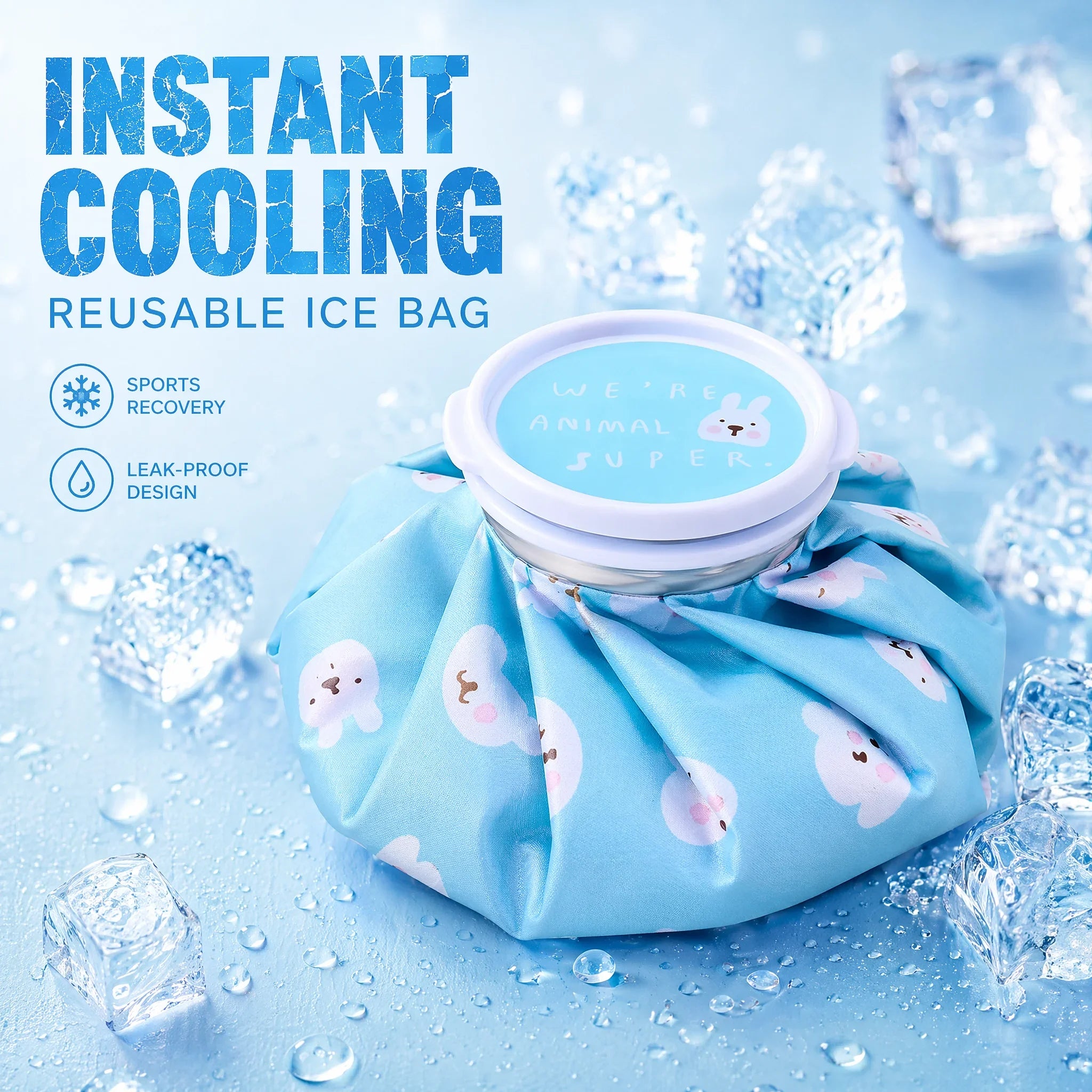 Cloth Ice Pack Household Folding Ice Pack Cartoon Thickening Leakproof Hot Water Bag Cold and Hot Compress Physiotherapy Bag Wat