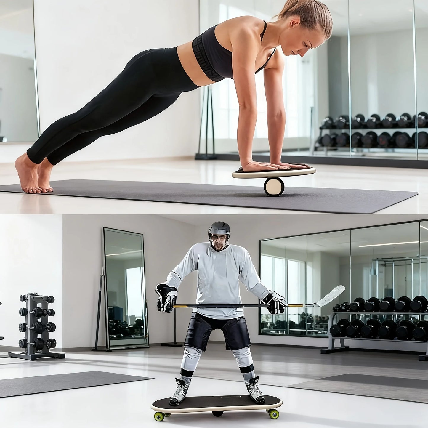 Balance Board Exercise Trainer, Surf Training Board, Improves Core Strength and Balance Control. Colorful Non-slip Surface,