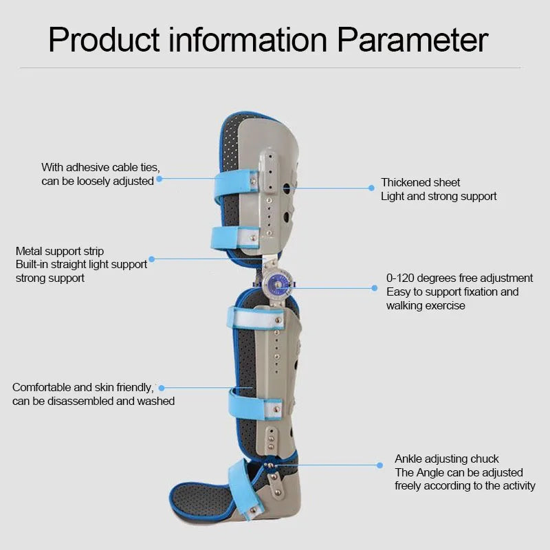 Adjustable Knee Ankle Foot Orthosis Support Lower Limbs Brace Fracture Protector Leg Joint Support Ligament Rehabilitation Care