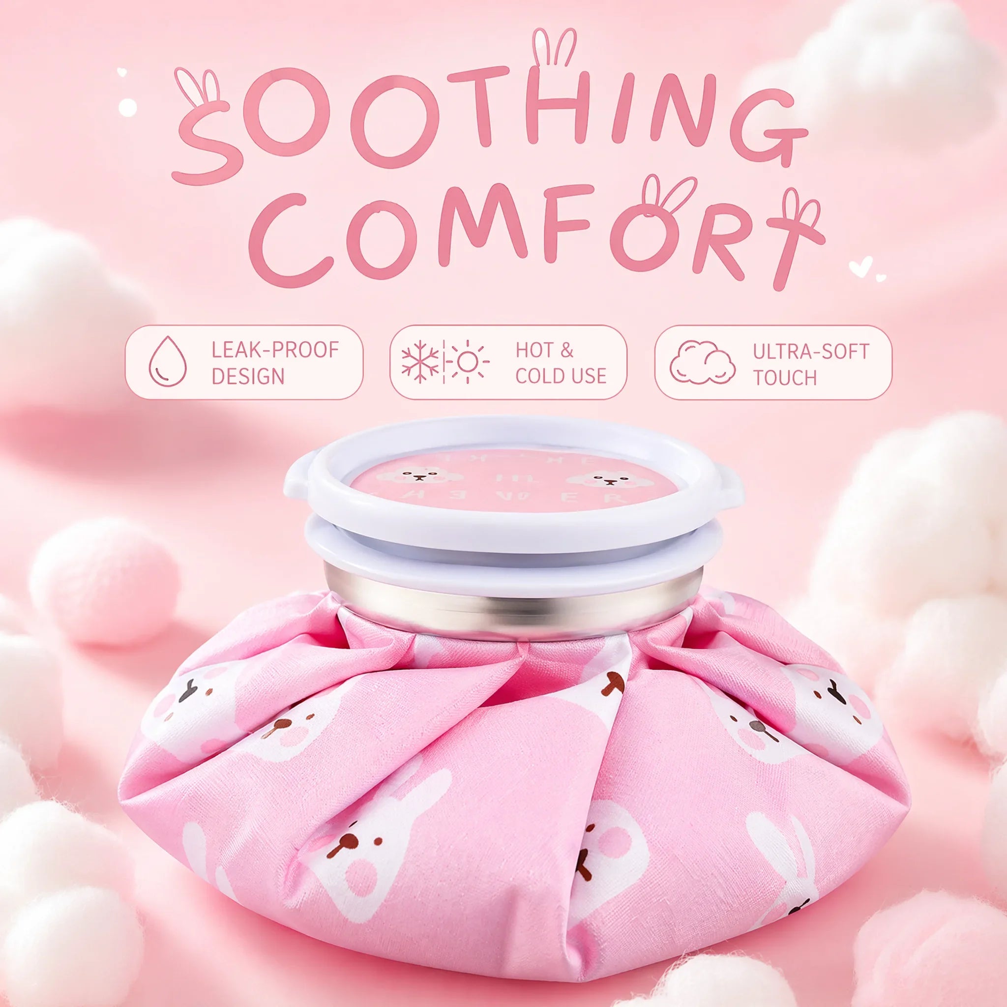Cloth Ice Pack Household Folding Ice Pack Cartoon Thickening Leakproof Hot Water Bag Cold and Hot Compress Physiotherapy Bag Wat