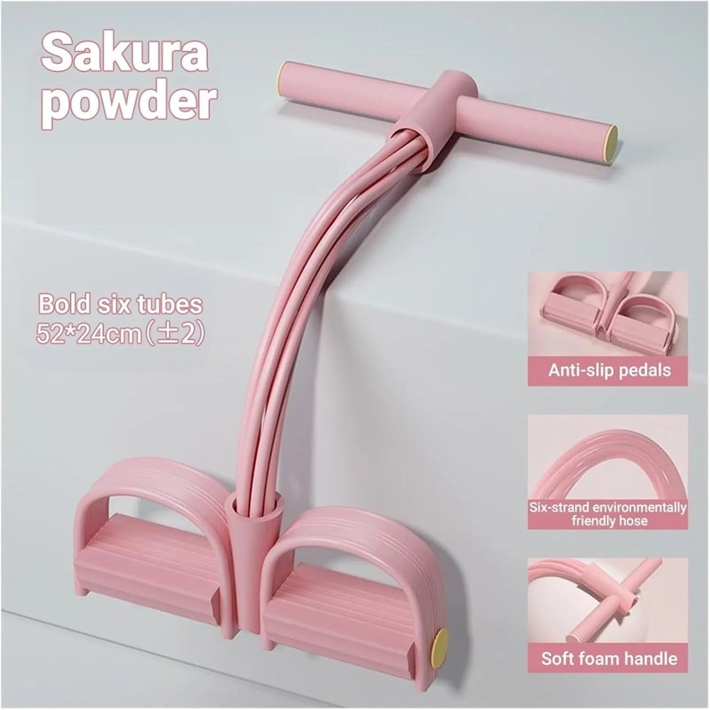 6 Tube Resistance Band Multi Function Tension Rope Fitness Bands 6 Tube Elastic Yoga Pedal Puller For Sports Exercises At Gym