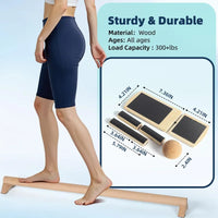 Wooden Single Leg Balance Board Ankle Foot Strengthener Non-slip Adjustable Balance Bars for Sprained Ankle Rehabilitation