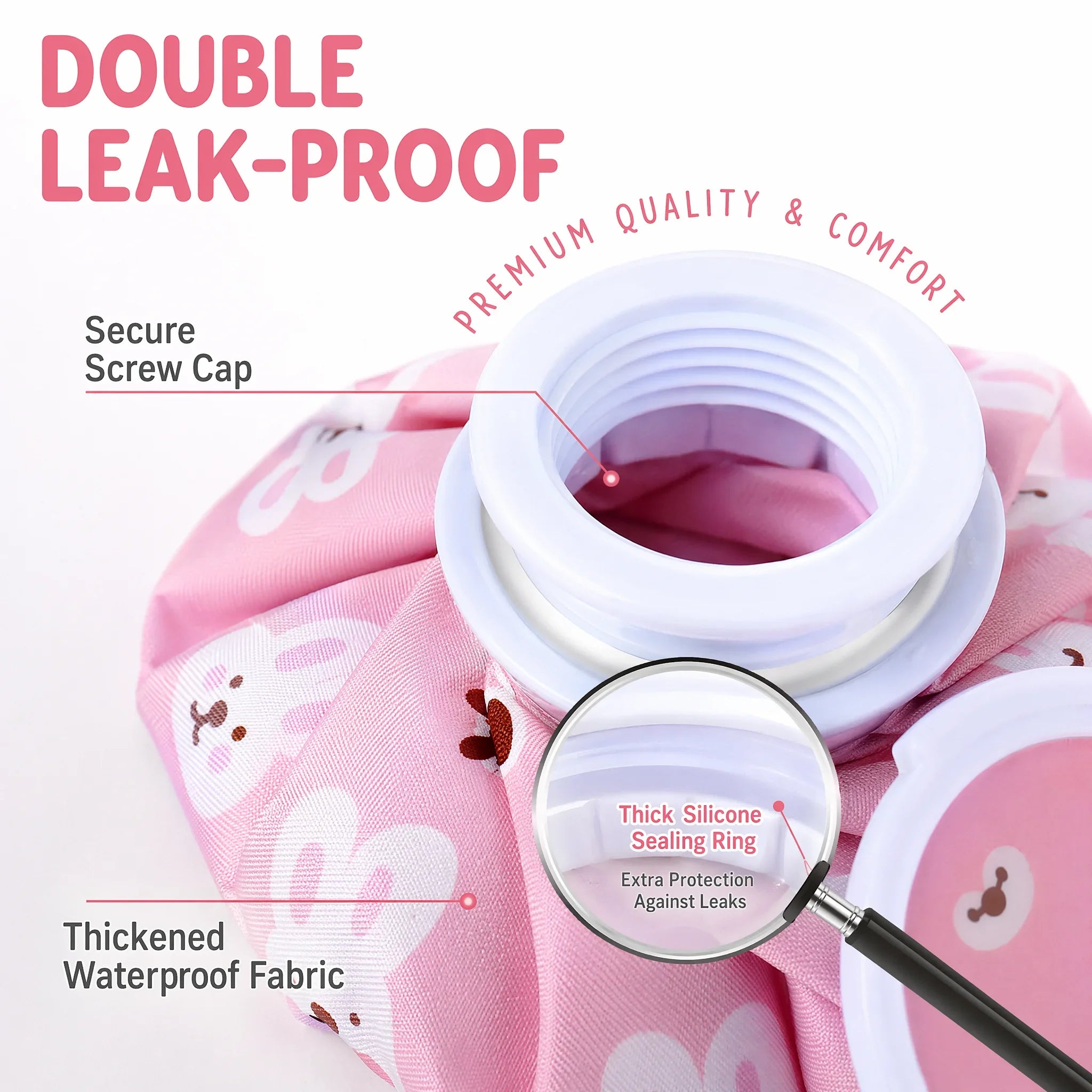 Cloth Ice Pack Household Folding Ice Pack Cartoon Thickening Leakproof Hot Water Bag Cold and Hot Compress Physiotherapy Bag Wat