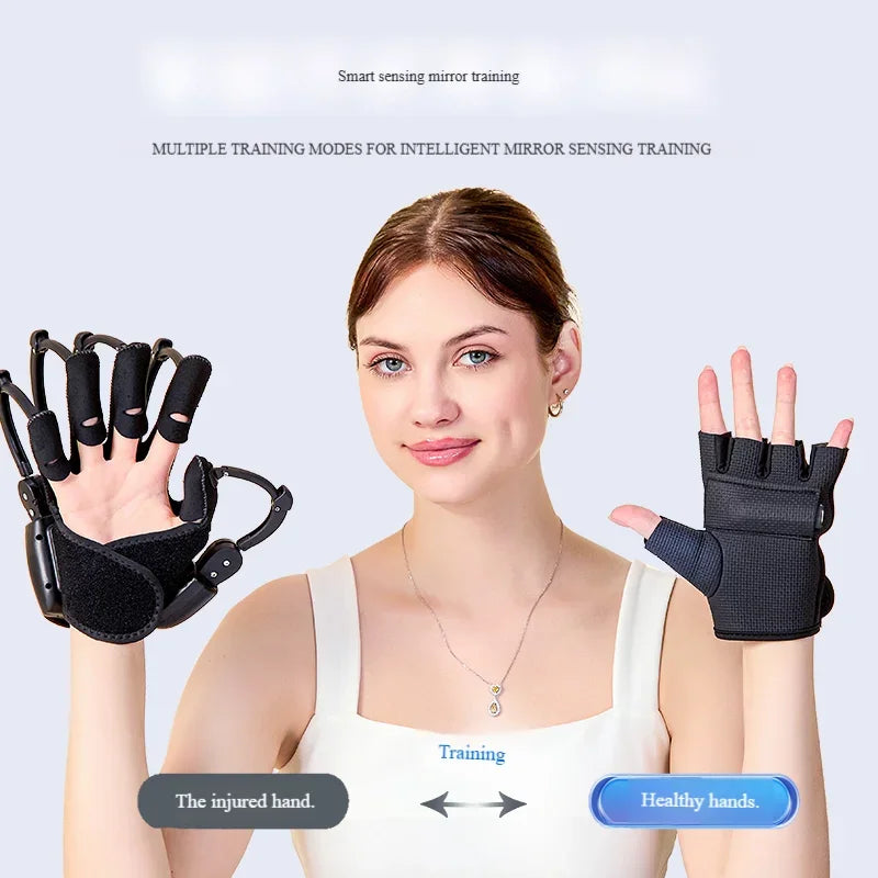 Robotic Exoskeleton Rehab Glove USB Rechargeable Silent Motor Multiple Modes Adjustable Strength For Stroke Hemiplegia Recovery