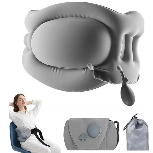 Inflatable Back Support Pillow for Travel Foldable Travel Back Pillow for Airplane, Office, Car,lightweight