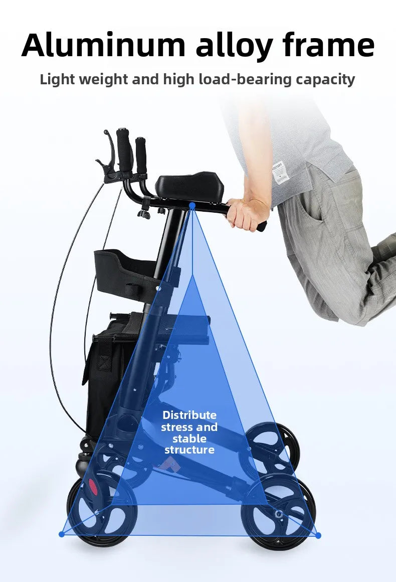 Walking Aid For The Elderly Rehabilitation Walker Anti-Fall Adjustable Folding Walking Rollator Carts With Arm Support Walker
