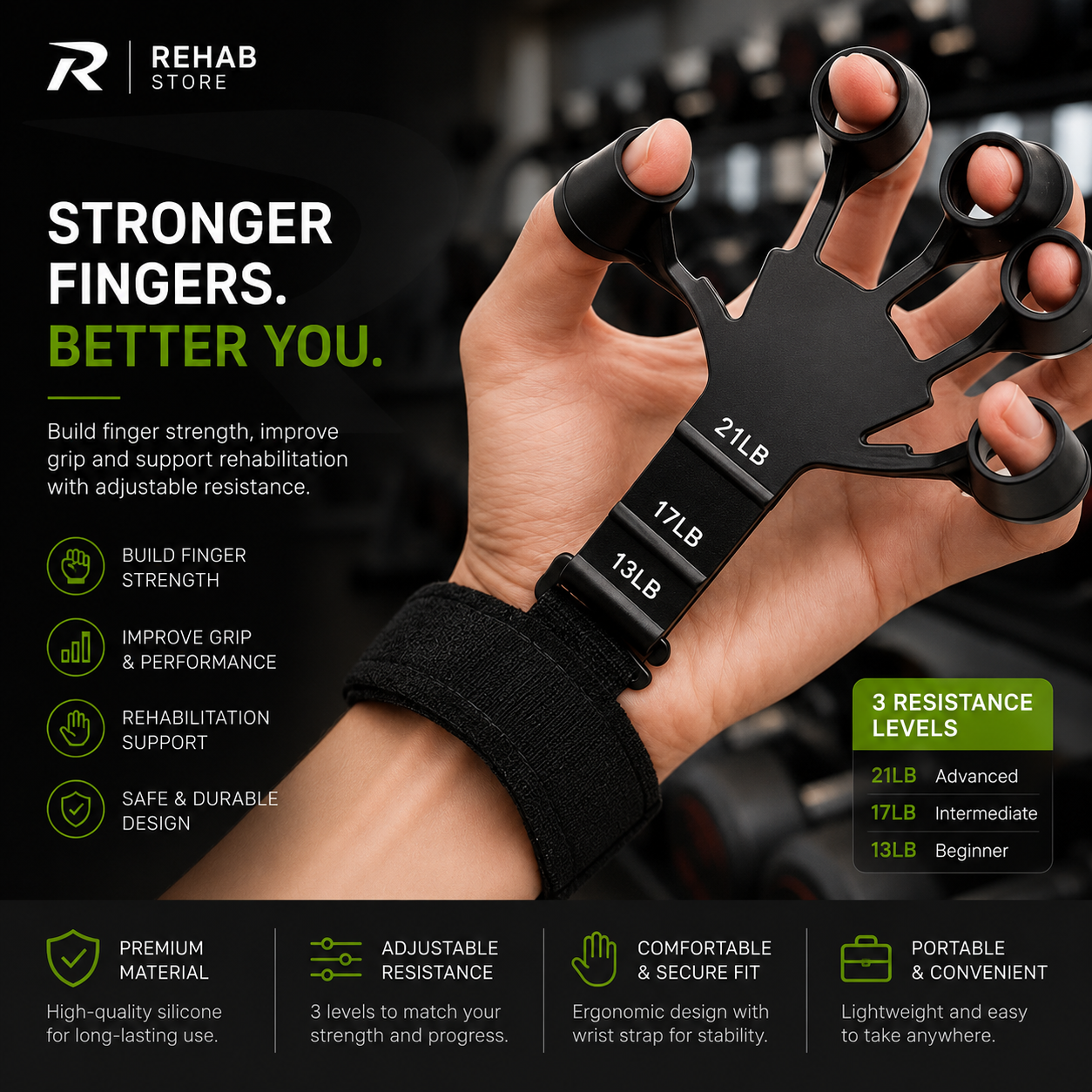 Five-Finger Hand Strength Trainer